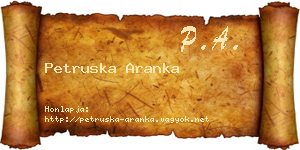 Petruska Aranka névjegykártya